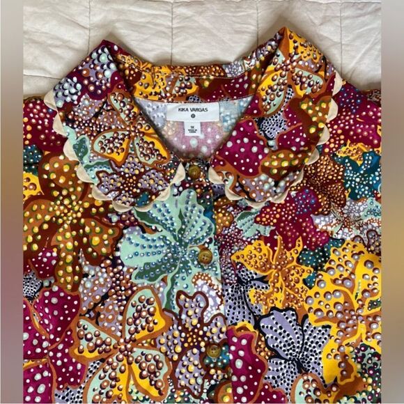 Kika Vargas X Target Multicolored Anemone Collared Babydoll Mini Dress - 1X - Picture 15 of 15